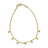 Diamond By The Yard Anklet | Gold Vermeil