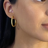 Medium Tube Hoop Earrings | Gold Vermeil