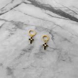 Cross Charm Huggie Earrings | Gold Vermeil