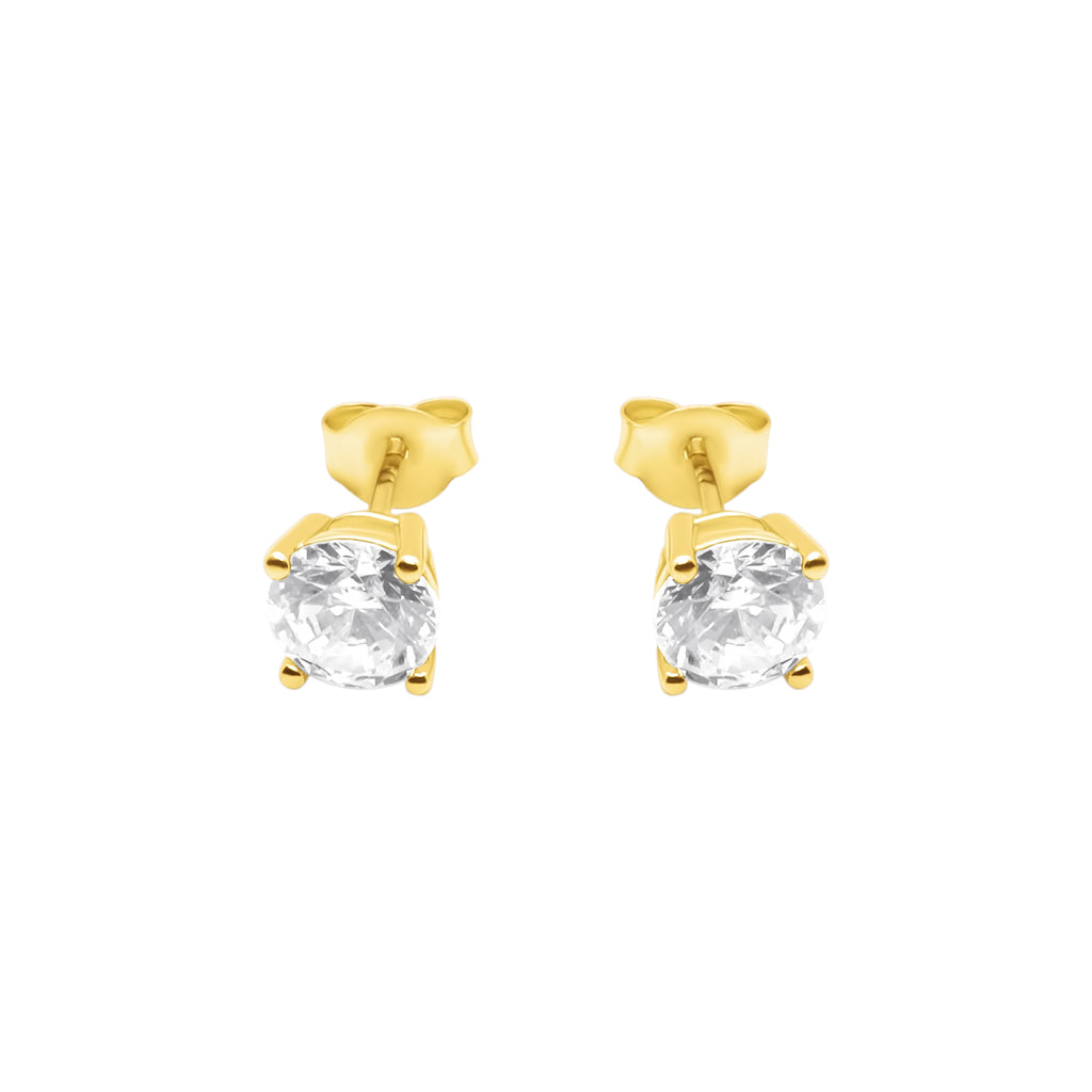 Tiny CZ Stud Earrings | Gold Vermeil