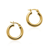 Small Tube Hoop Earrings | Gold Vermeil