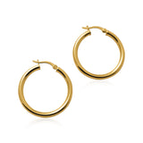 Medium Tube Hoop Earrings | Gold Vermeil