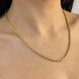 Twisted Rope Chain 4mm | 14k Solid Gold