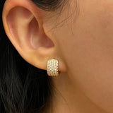 Andrea Pavè Hoop Earrings | Gold Vermeil