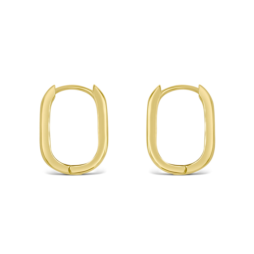 Oval Hoop Earrings | Gold Vermeil