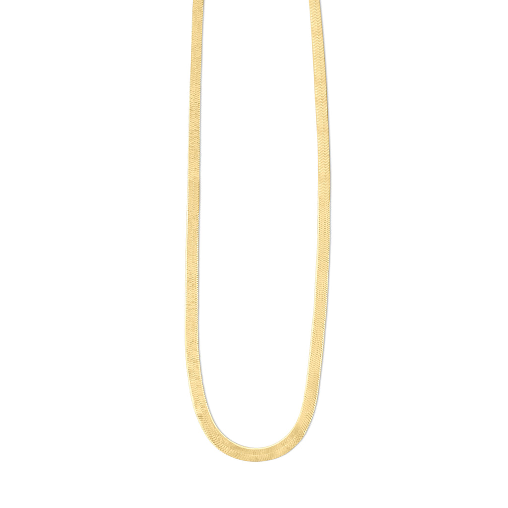 Bold Herringbone Necklace | Gold Vermeil