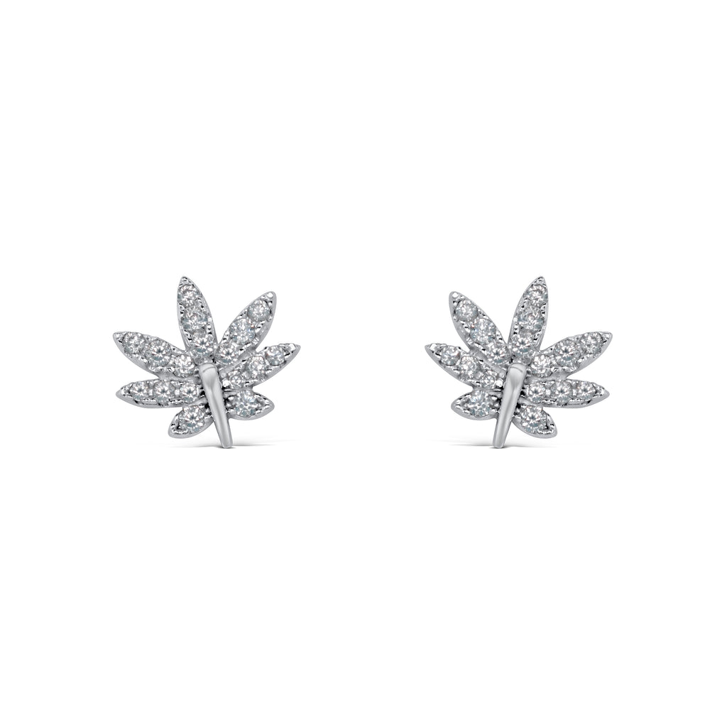 Weed Leaf Earrings | Sterling Silver